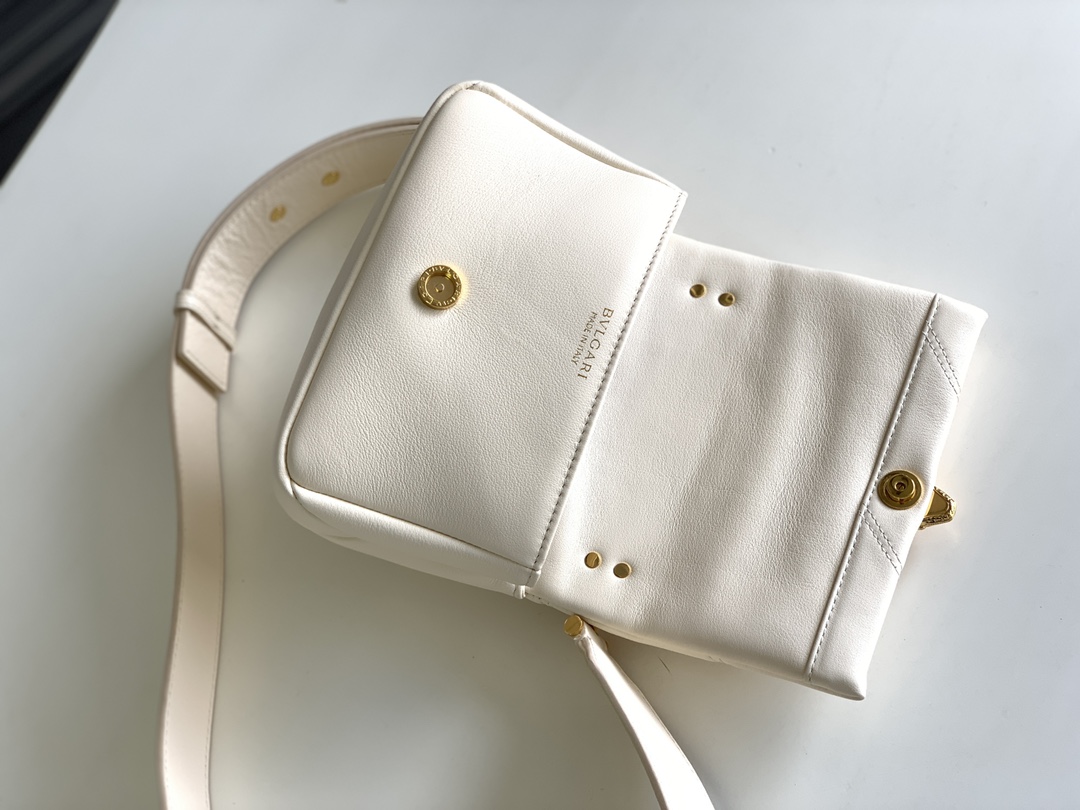 Bvlgari Serpenti Cabochon Crossbody Mini Bag White